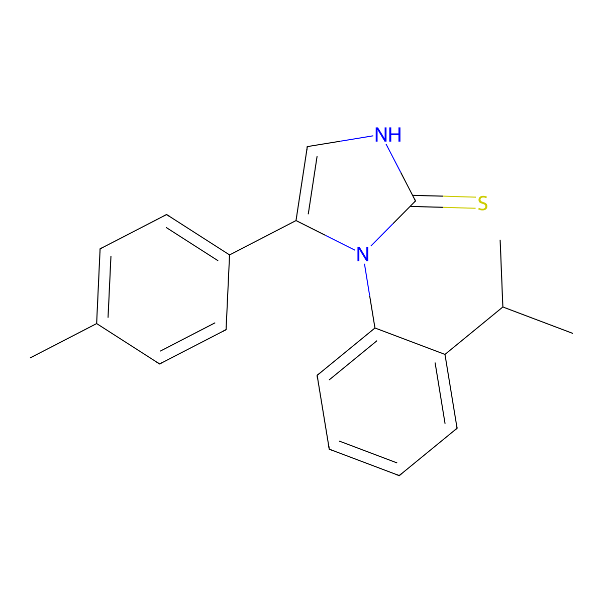 1-(2-isopropylphenyl)-5-(4-methylphenyl)-1H-imidazole-2-thiol molecular structure, CAS 790681-62-8