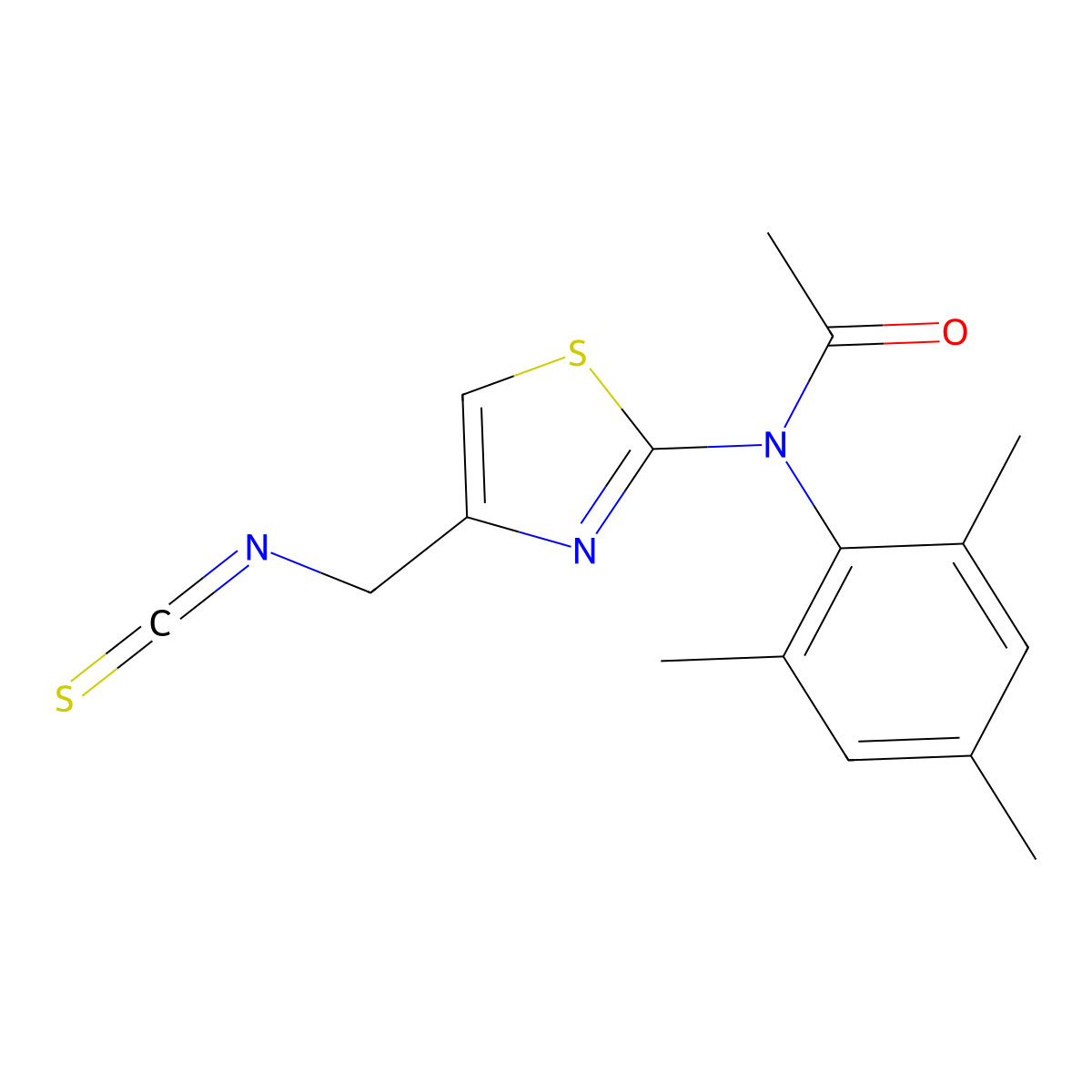 N-[4-(isothiocyanatomethyl)-1,3-thiazol-2-yl]-N-(2,4,6-trimethylphenyl)acetamide molecular structure, CAS 790681-63-9