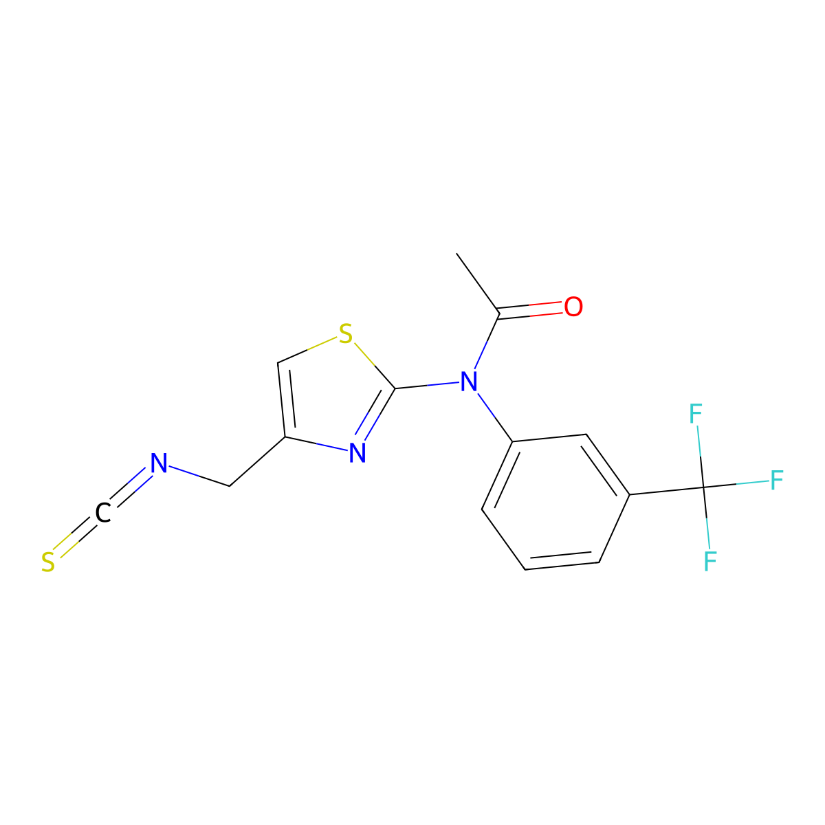 N-(4-(isothiocyanatomethyl)-1,3-thiazol-2-yl)-N-(3-(trifluoromethyl)phenyl)acetamide molecular structure, CAS 790681-65-1