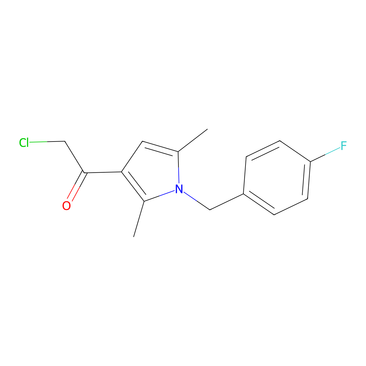 2-chloro-1-{1-[(4-fluorophenyl)methyl]-2,5-dimethyl-1H-pyrrol-3-yl}ethan-1-one molecular structure, CAS 790681-72-0