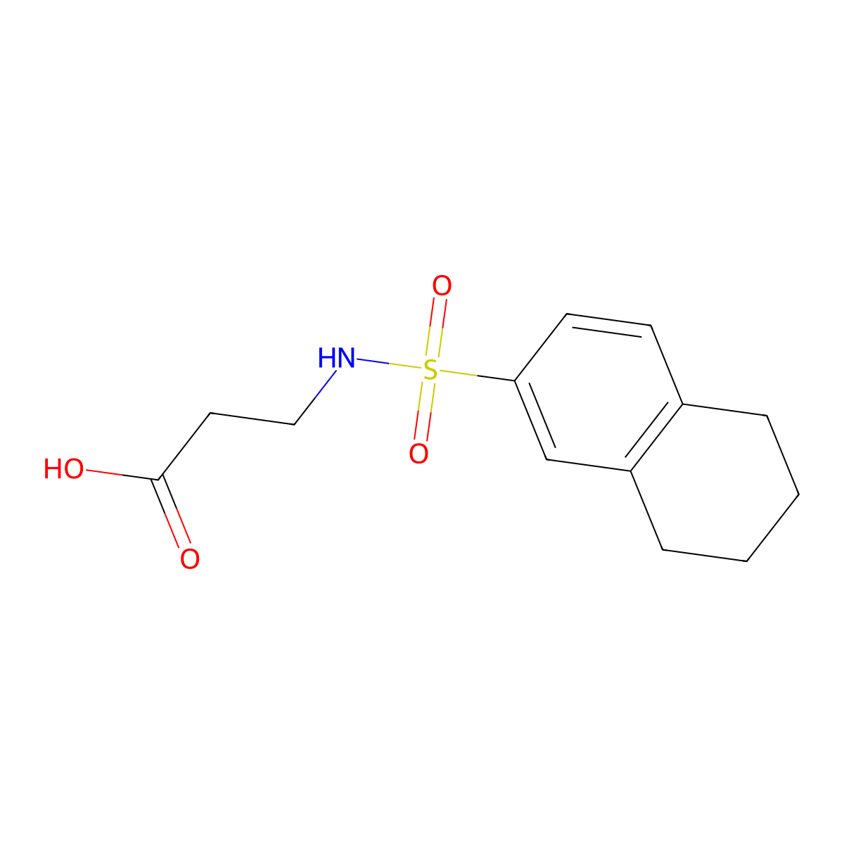 3-(5,6,7,8-Tetrahydronaphthalene-2-sulfonamido)propanoic acid molecular structure, CAS 790681-74-2