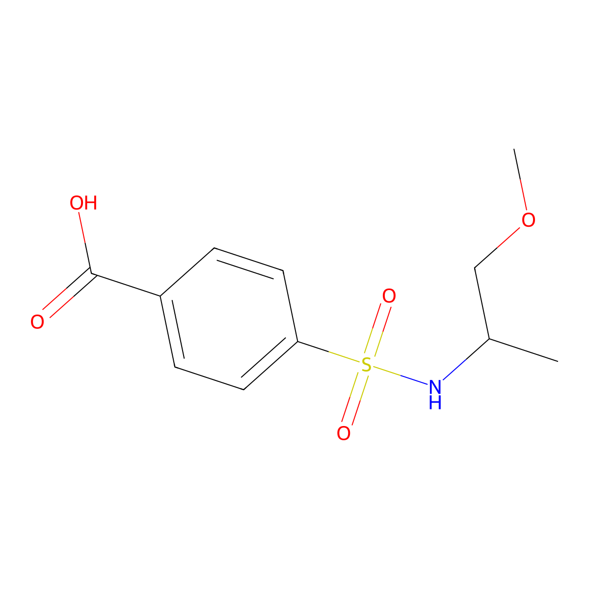 4-[(1-Methoxypropan-2-yl)sulfamoyl]benzoic acid molecular structure, CAS 790681-75-3
