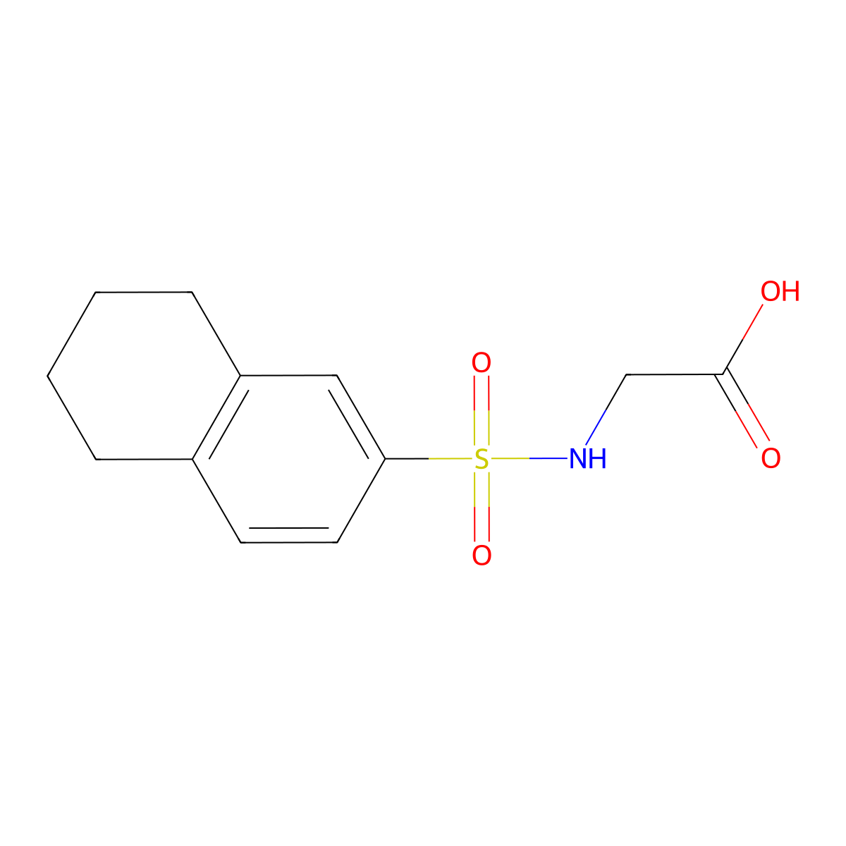 2-(5,6,7,8-Tetrahydronaphthalene-2-sulfonamido)acetic acid molecular structure, CAS 790681-76-4