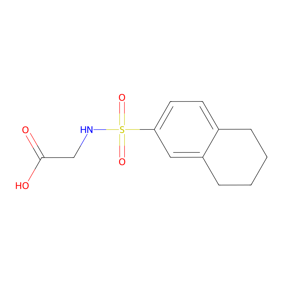 2-(5,6,7,8-Tetrahydronaphthalene-2-sulfonamido)acetic acid molecular structure, CAS 790681-76-4