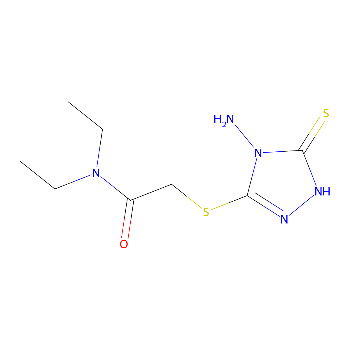 2-[(4-amino-5-mercapto-4H-1,2,4-triazol-3-yl)thio]-N,N-diethylacetamide molecular structure, CAS 790681-95-7