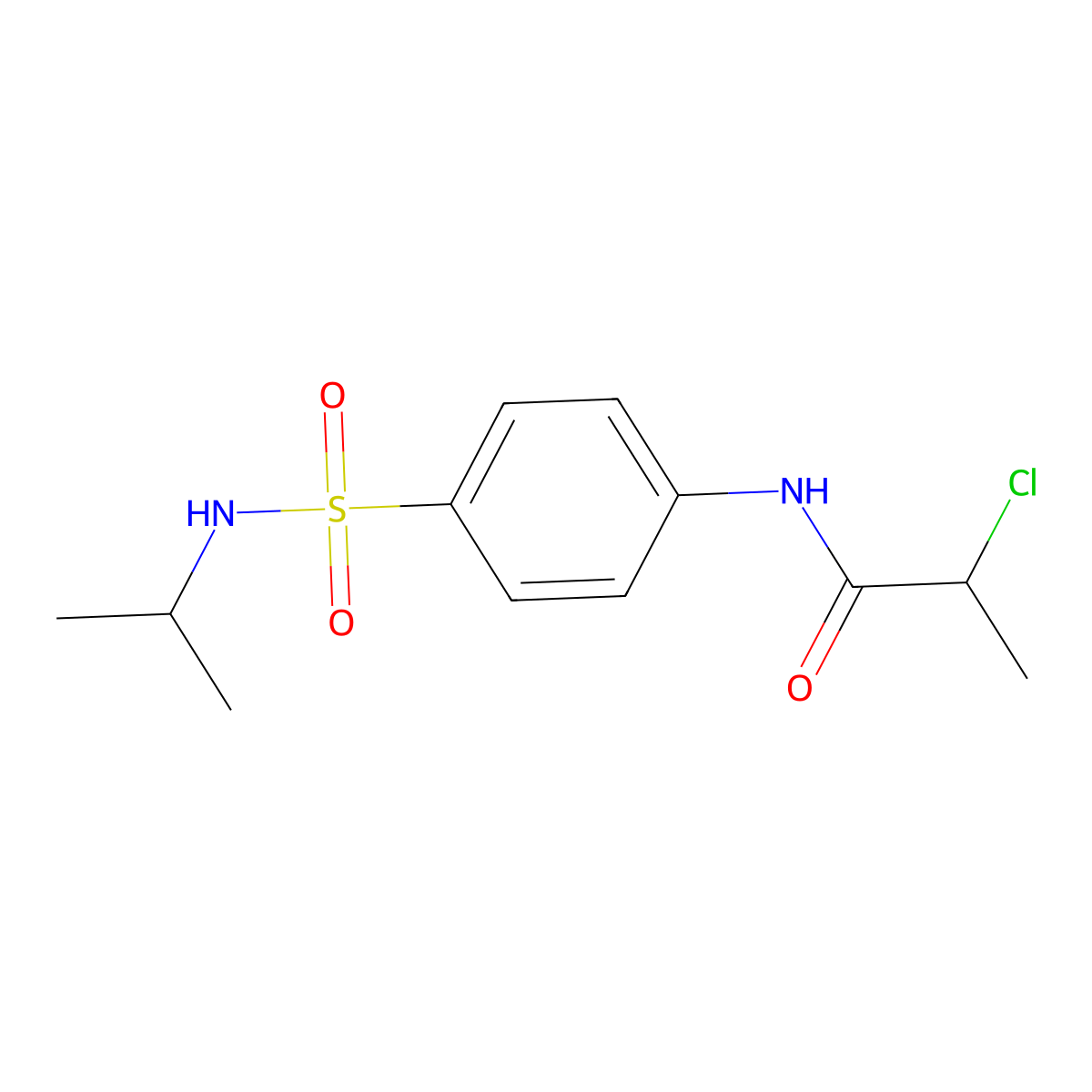 2-chloro-N-(4-(N-isopropylsulfamoyl)phenyl)propanamide molecular structure, CAS 790681-96-8