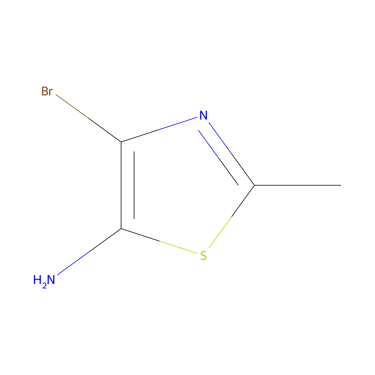 4-Bromo-2-methyl-1,3-thiazol-5-amine molecular structure, CAS 790689-73-5