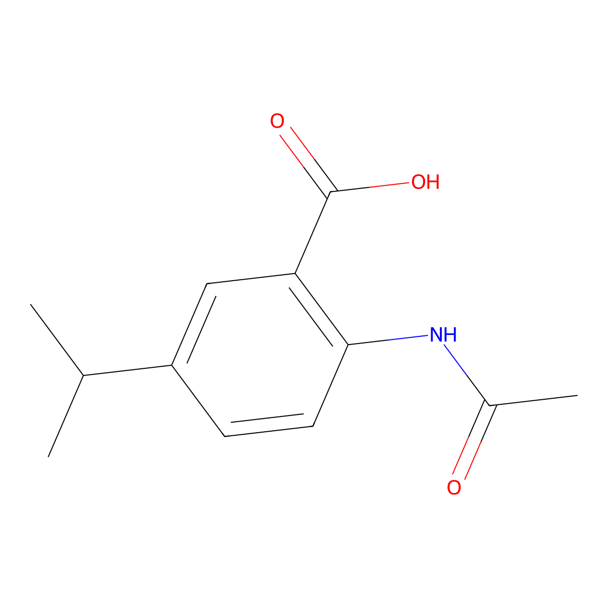 2-(Acetylamino)-5-(1-methylethyl)benzoic acid molecular structure, CAS 79069-38-8