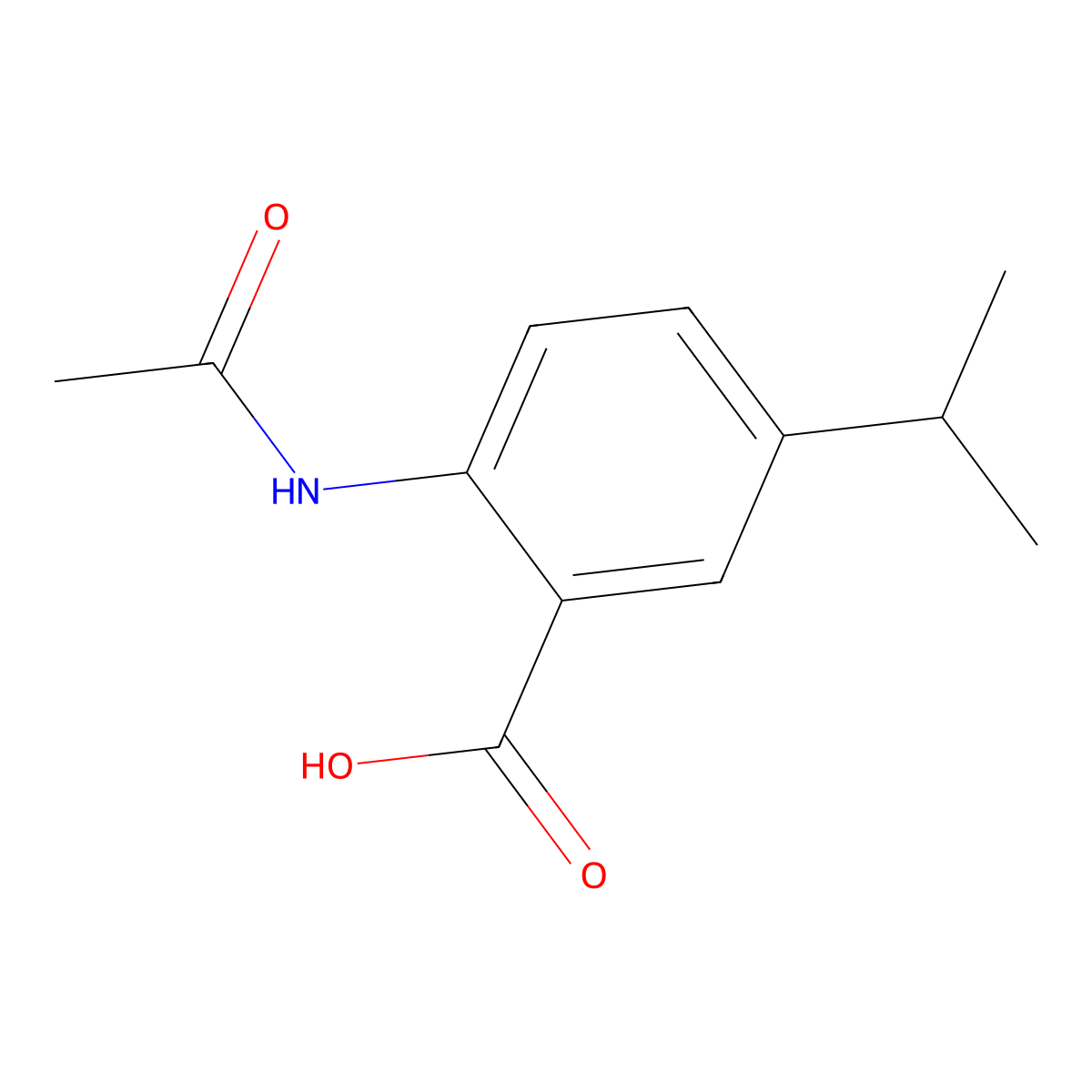 2-(Acetylamino)-5-(1-methylethyl)benzoic acid molecular structure, CAS 79069-38-8