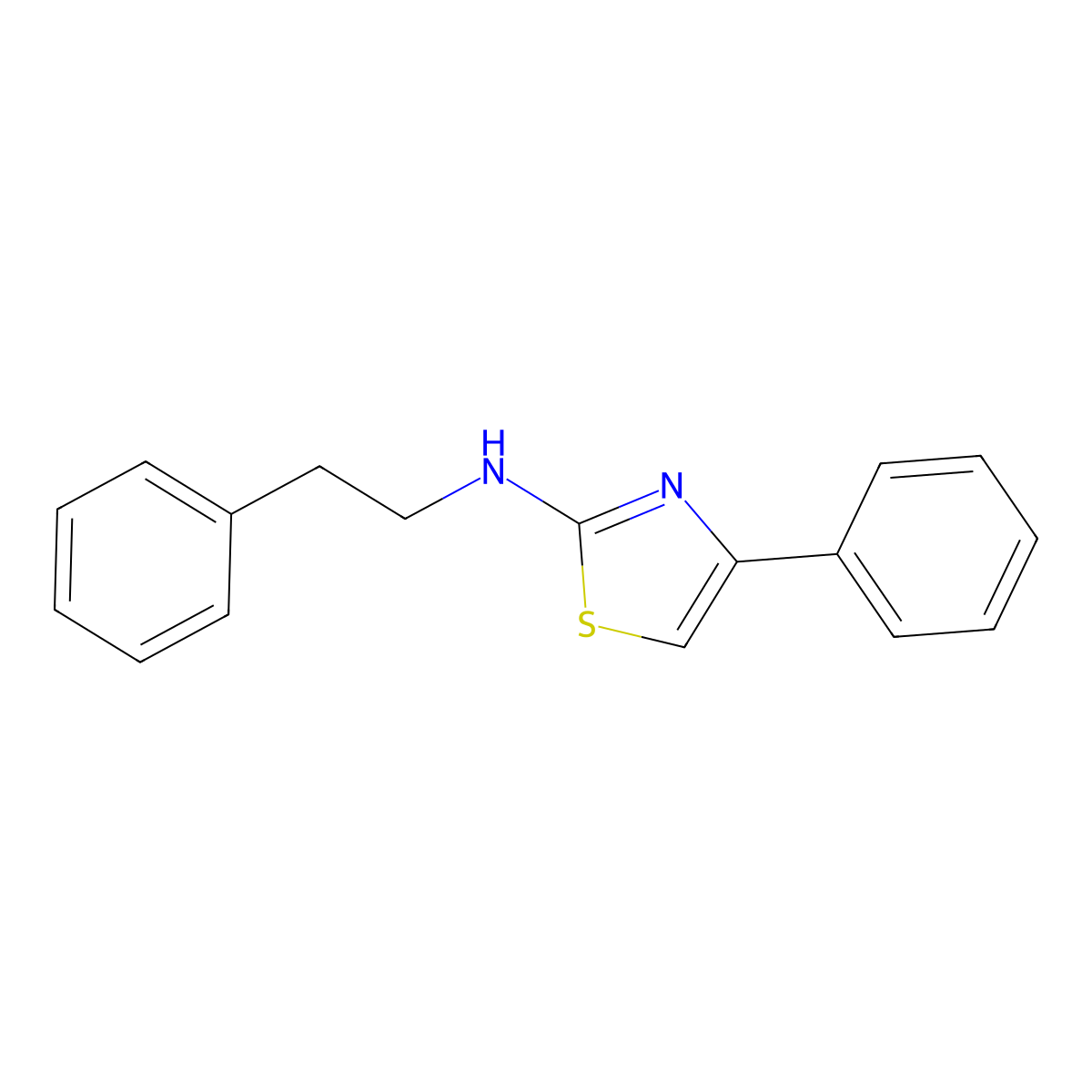 4-Phenyl-N-(2-phenylethyl)-2-thiazolamine molecular structure, CAS 79069-94-6