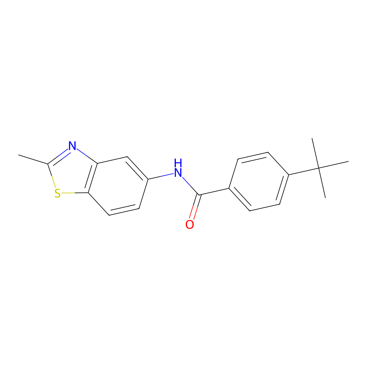 4-Tert-butyl-n-(2-methyl-benzothiazol-5-yl)-benzamide molecular structure, CAS 790690-25-4