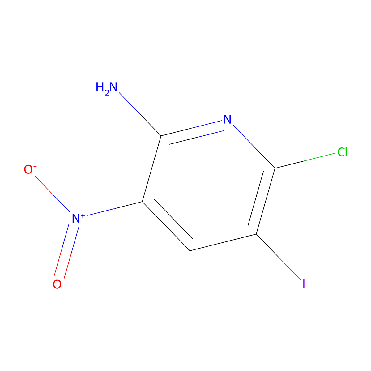 6-Chloro-5-iodo-3-nitropyridin-2-amine molecular structure, CAS 790692-90-9