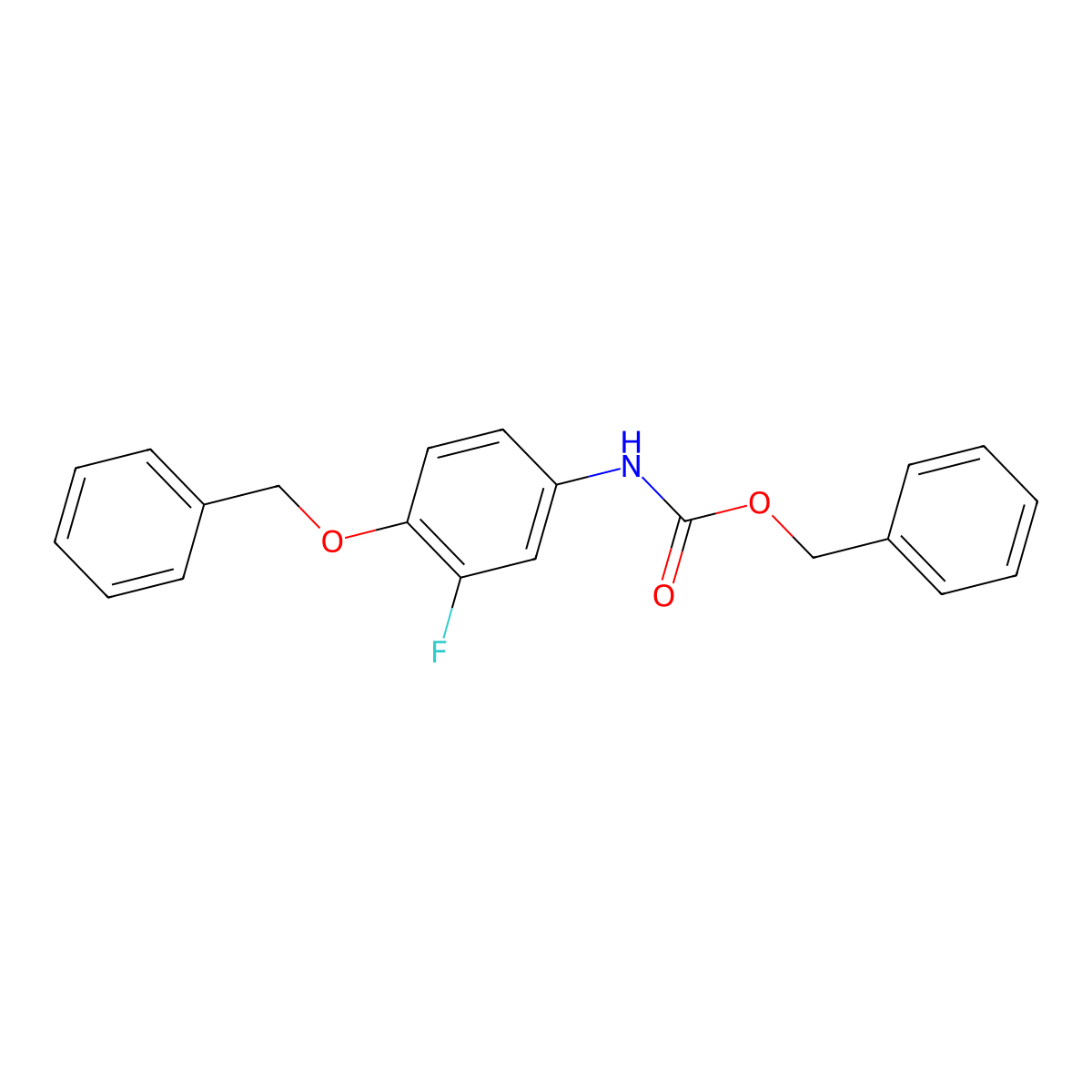 Carbamic acid, [3-fluoro-4-(phenylmethoxy)phenyl]-, phenylmethyl ester molecular structure, CAS 790703-40-1