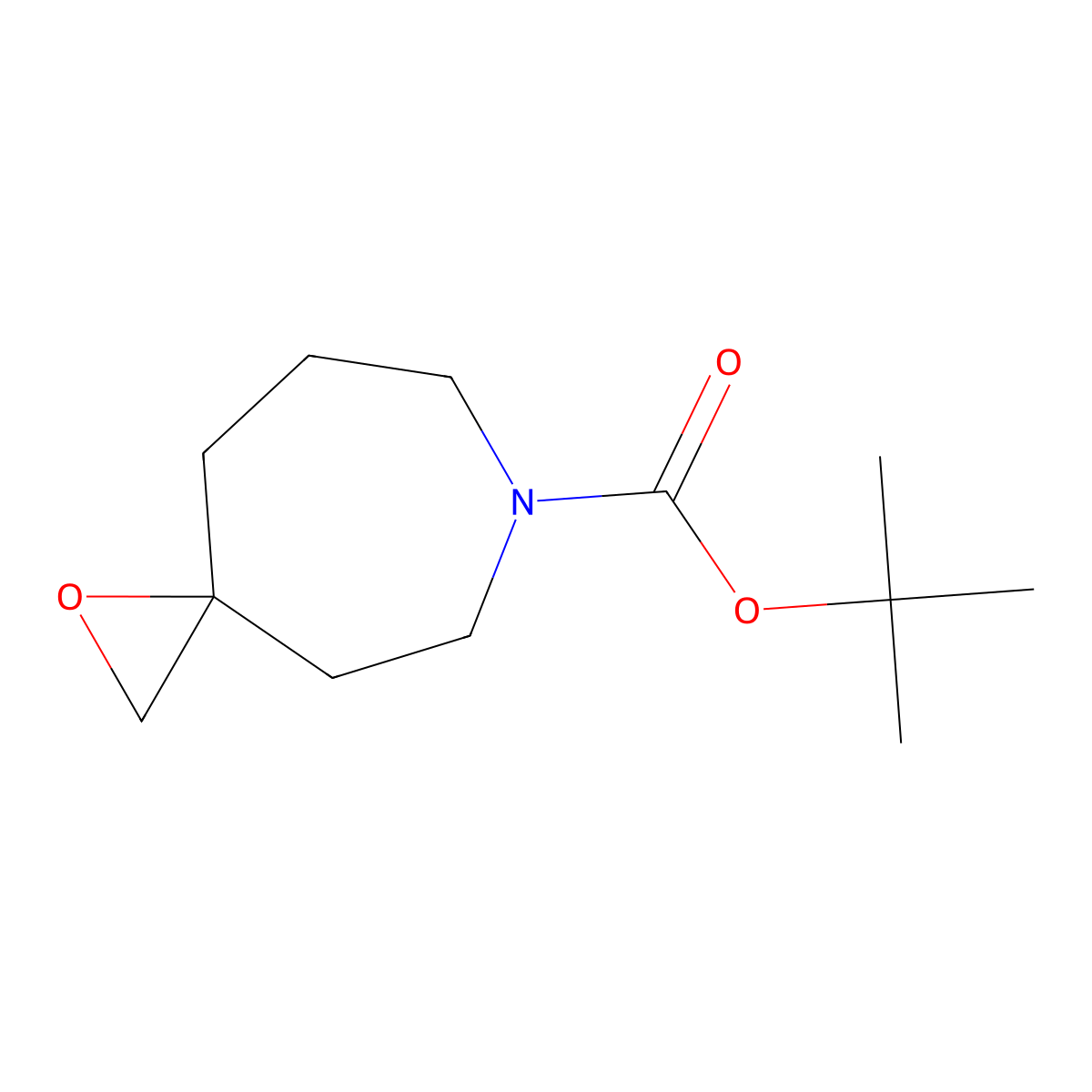 Tert-butyl 1-oxa-6-azaspiro[2.6]nonane-6-carboxylate molecular structure, CAS 790705-15-6