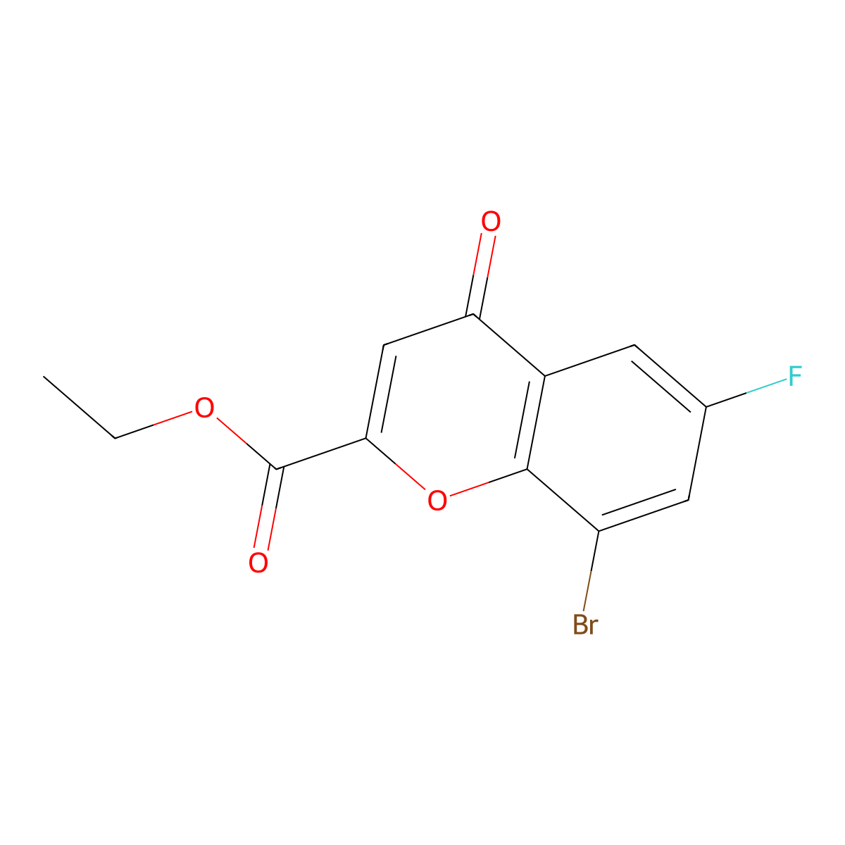 ethyl 8-bromo-6-fluoro-4-oxo-4H-chromene-2-carboxylate molecular structure, CAS 790710-81-5