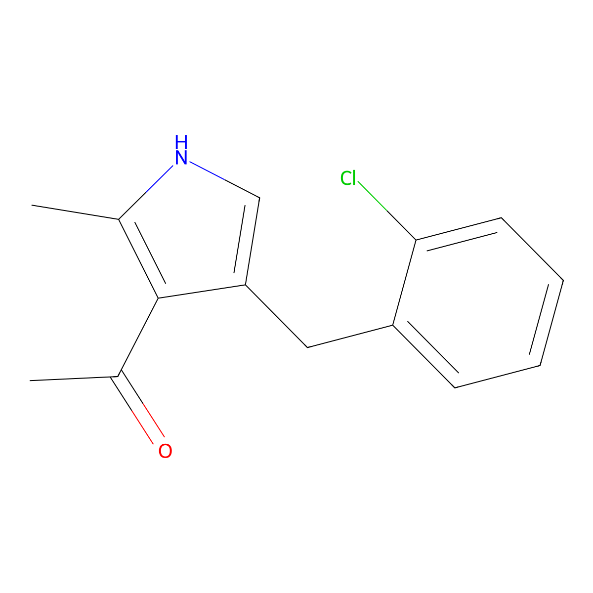 1-(4-(2-chlorobenzyl)-2-methyl-1H-pyrrol-3-yl)ethanone molecular structure, CAS 790719-57-2