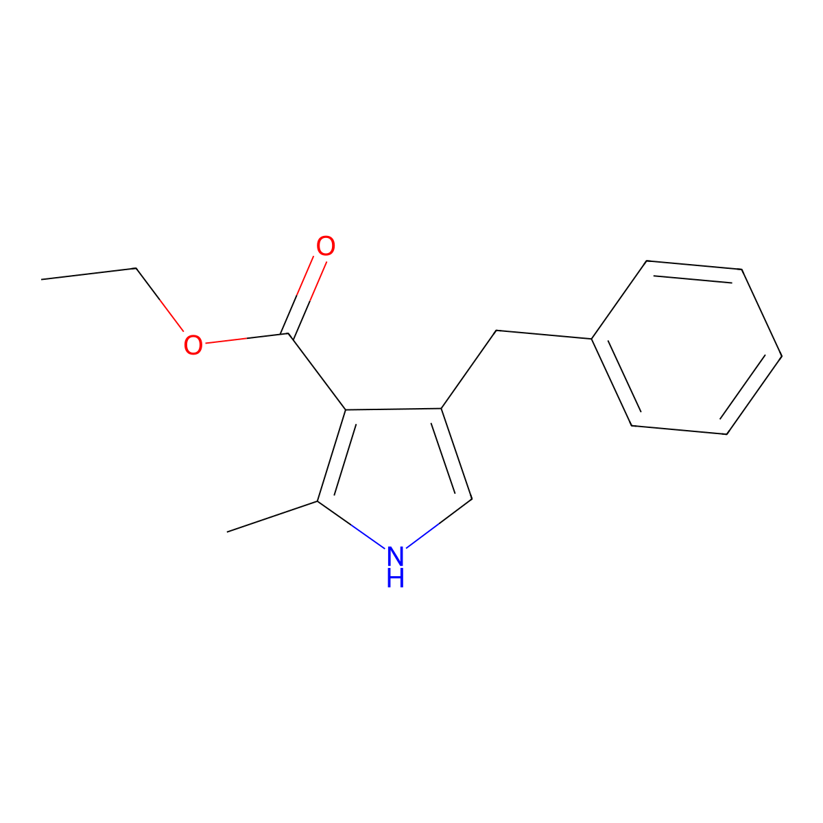 ethyl 4-benzyl-2-methyl-1H-pyrrole-3-carboxylate molecular structure, CAS 790719-61-8