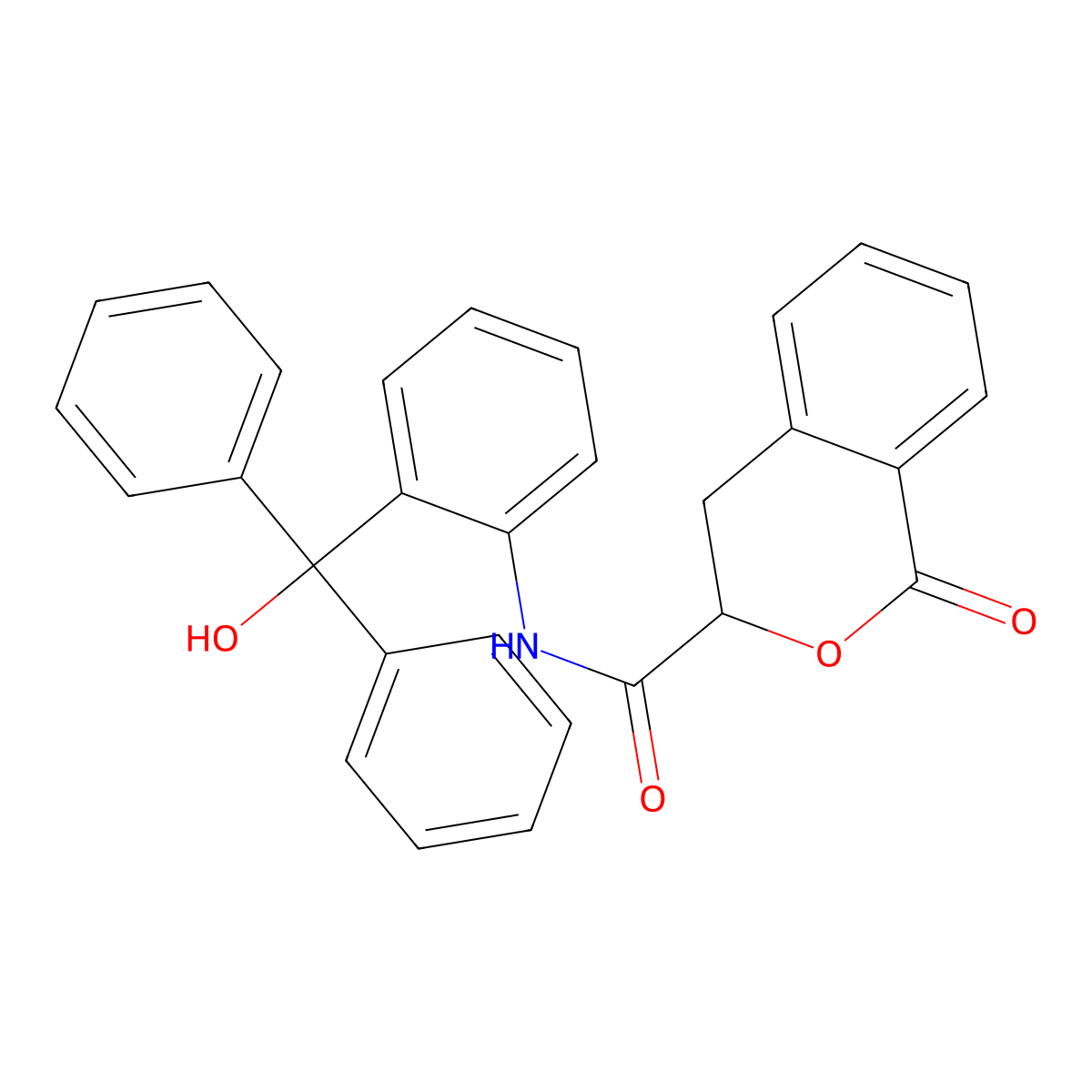 N-[2-(hydroxydiphenylmethyl)phenyl]-1-oxo-3,4-dihydro-1H-2-benzopyran-3-carboxamide molecular structure, CAS 790719-64-1