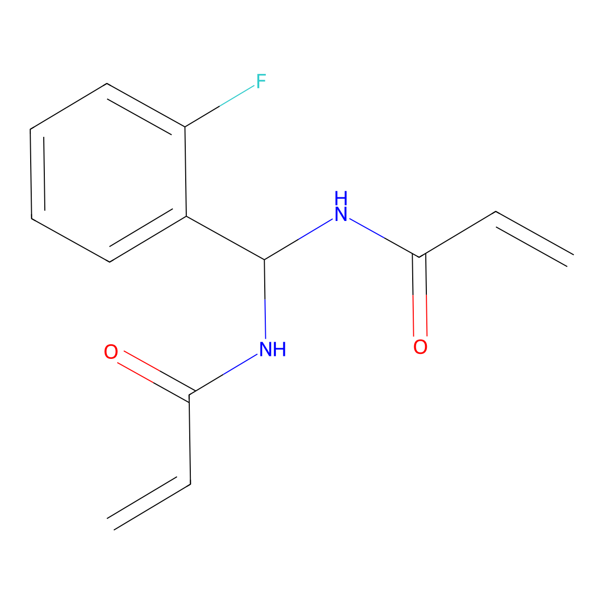 N,N'-[(2-fluorophenyl)methanediyl]bisprop-2-enamide molecular structure, CAS 790719-79-8