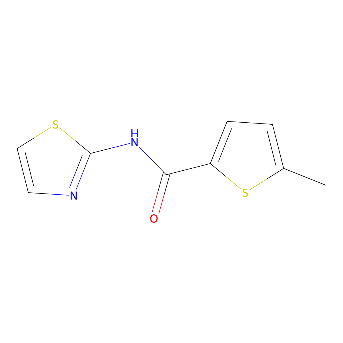 5-methyl-N-(1,3-thiazol-2-yl)thiophene-2-carboxamide molecular structure, CAS 790725-27-8