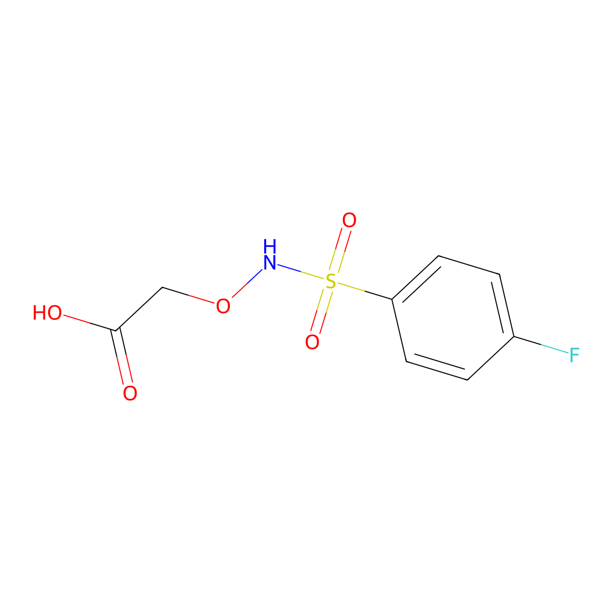 2-((4-Fluorobenzenesulfonamido)oxy)acetic acid molecular structure, CAS 790725-72-3