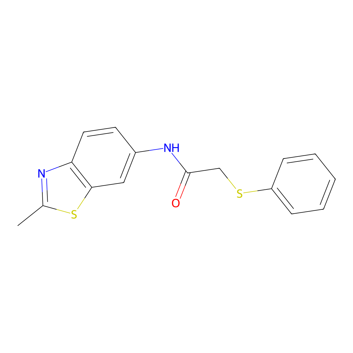 N-(2-methyl-1,3-benzothiazol-6-yl)-2-phenylsulfanylacetamide molecular structure, CAS 790726-18-0