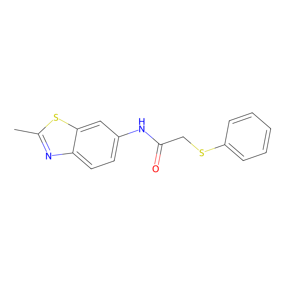 N-(2-methyl-1,3-benzothiazol-6-yl)-2-phenylsulfanylacetamide molecular structure, CAS 790726-18-0
