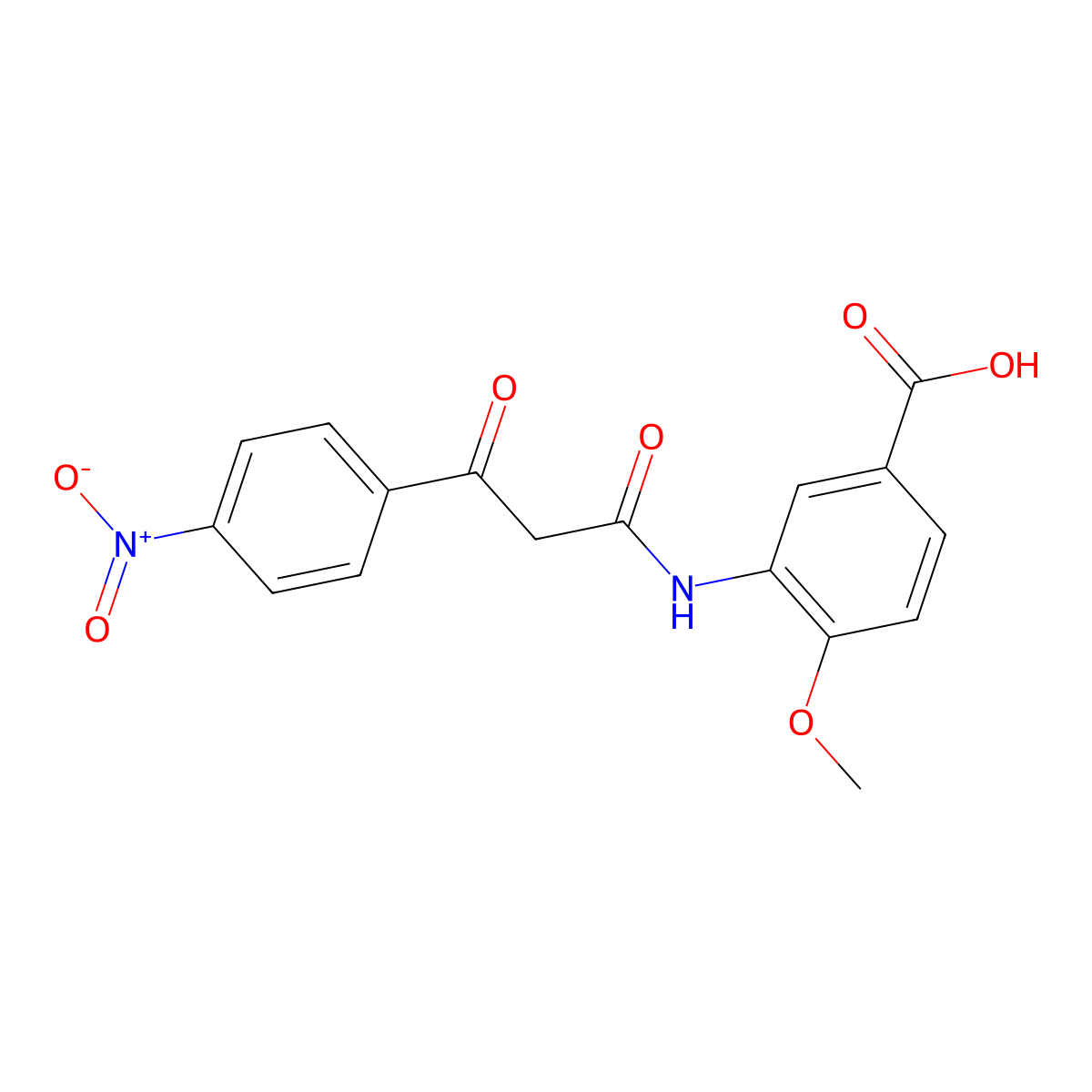 4-Methoxy-3-{[3-(4-nitrophenyl)-3-oxopropanoyl]amino}benzoic acid molecular structure, CAS 79073-33-9