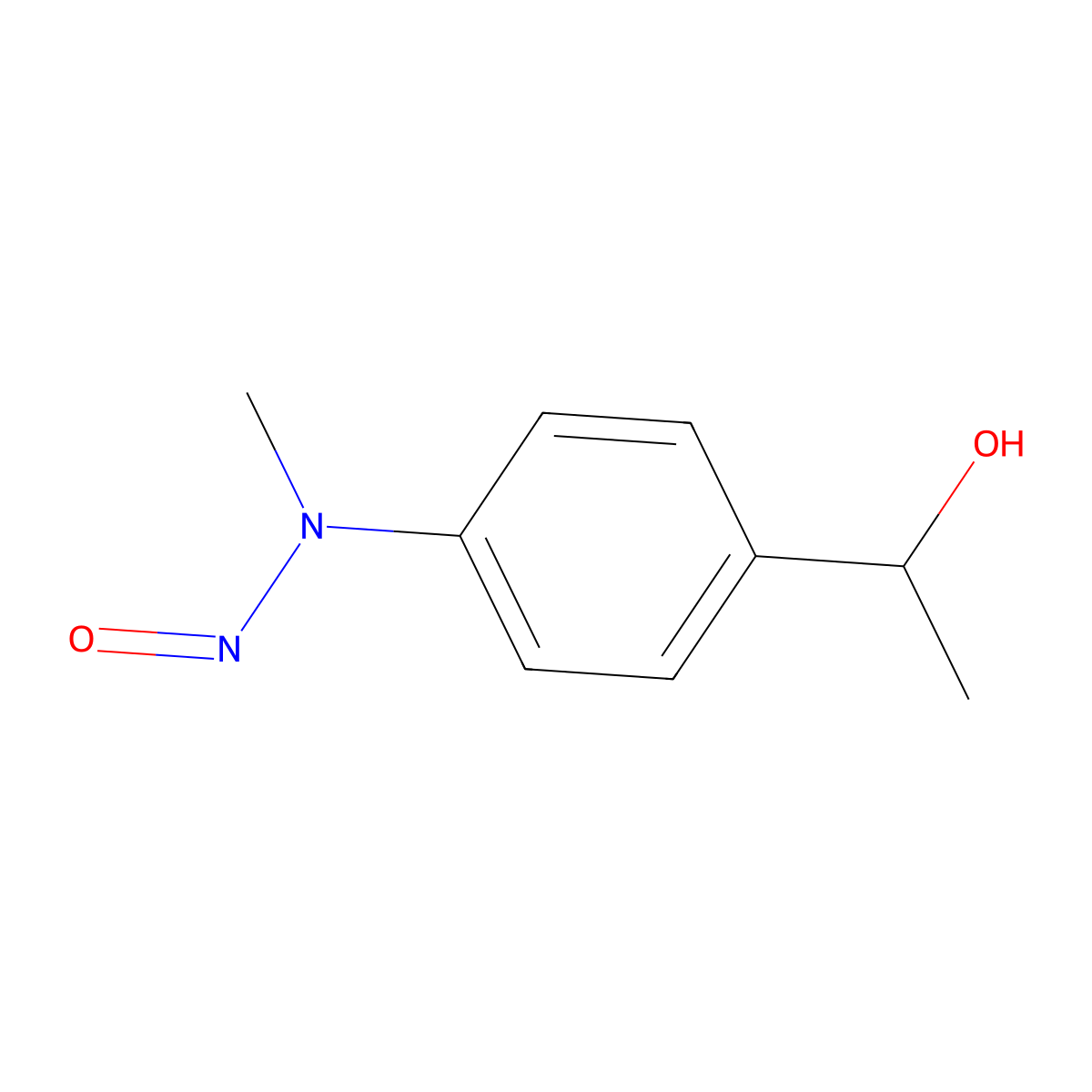 alpha-Methyl-p-(methylnitrosoamino)benzyl alcohol molecular structure, CAS 79073-94-2