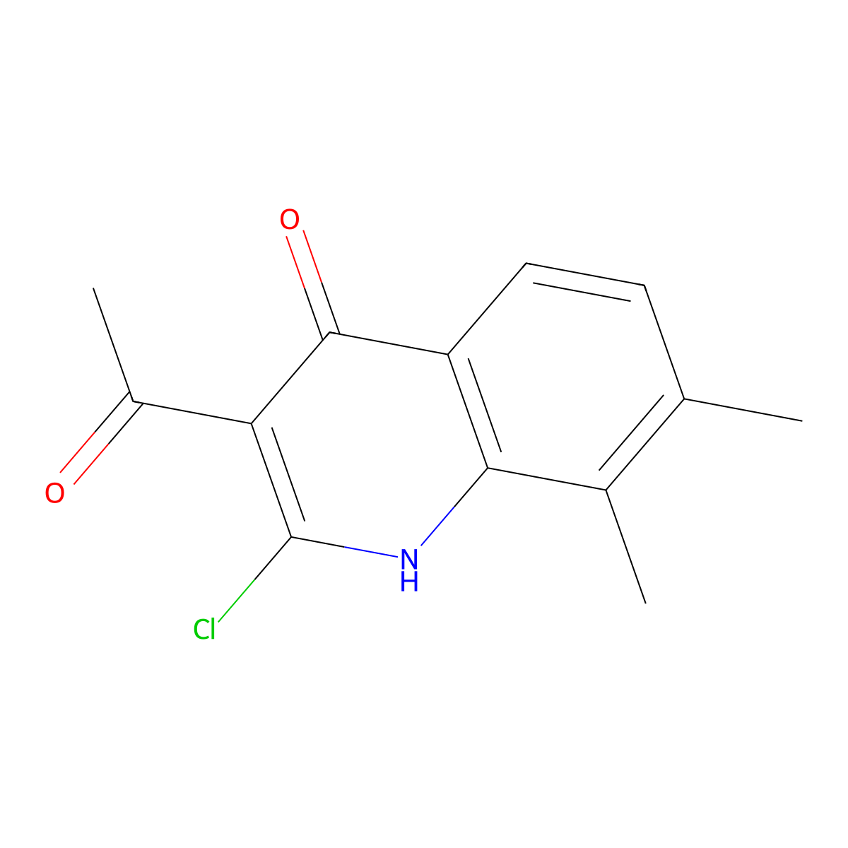 1-(2-Chloro-4-hydroxy-7,8-dimethylquinolin-3-yl)ethanone molecular structure, CAS 79074-98-9
