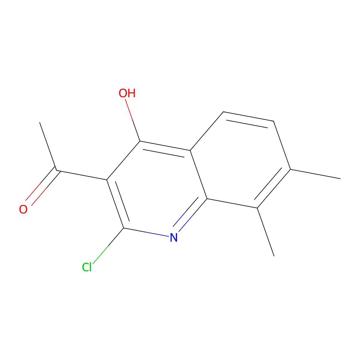 1-(2-Chloro-4-hydroxy-7,8-dimethylquinolin-3-yl)ethanone molecular structure, CAS 79074-98-9