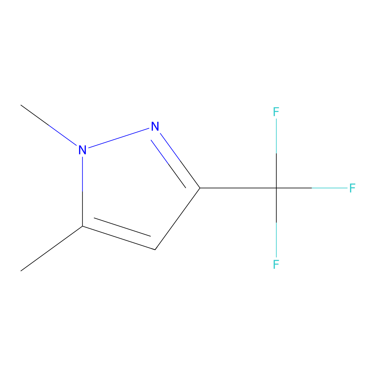 1,5-Dimethyl-3-(trifluoromethyl)pyrazole molecular structure, CAS 79080-31-2