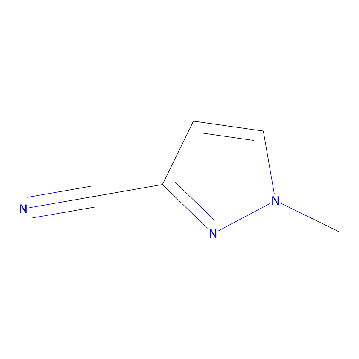 1-Methyl-1H-pyrazole-3-carbonitrile molecular structure, CAS 79080-39-0