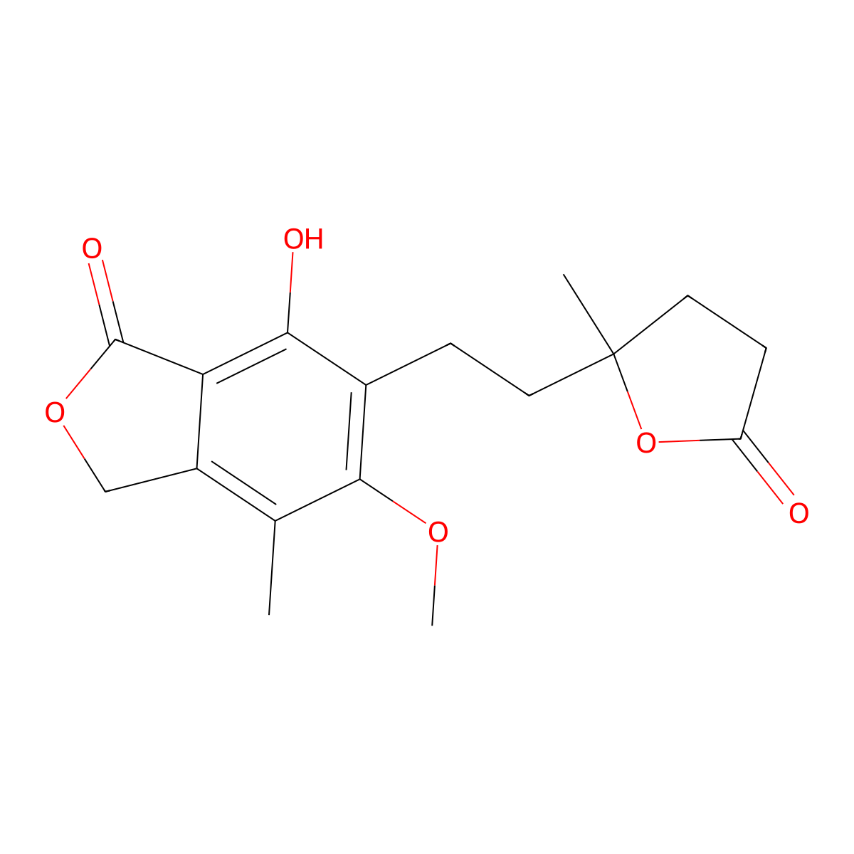 Mycophenolic acid lactone, (S)- molecular structure, CAS 79081-87-1