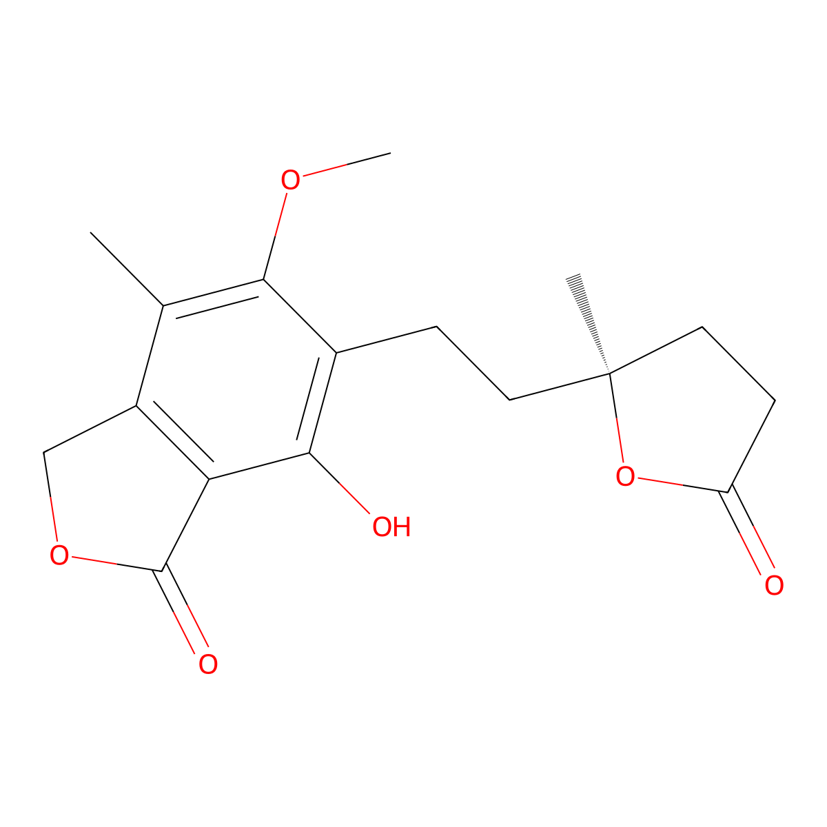 Mycophenolic acid lactone, (S)- molecular structure, CAS 79081-87-1