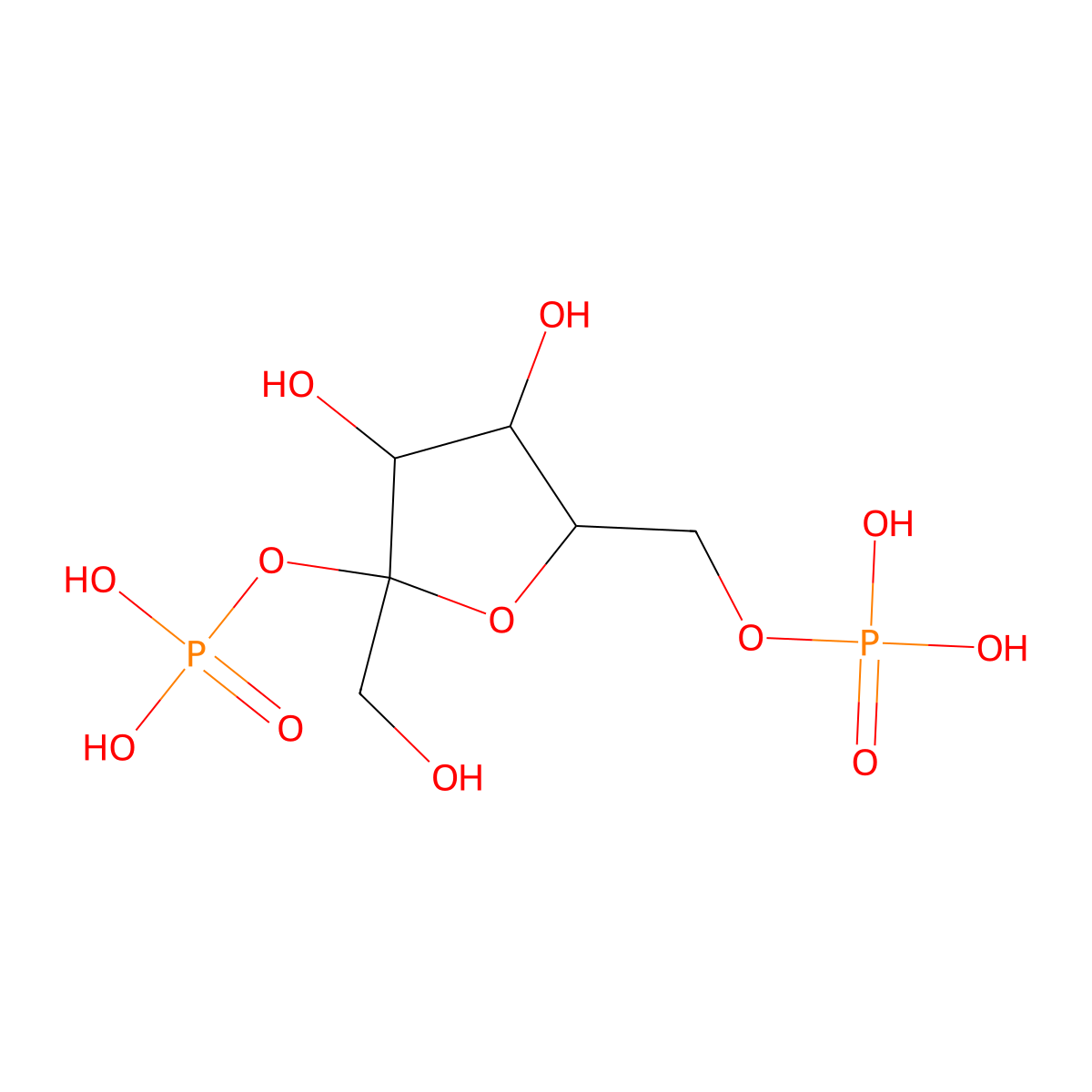 Fructose 2,6-diphosphate molecular structure, CAS 79082-92-1