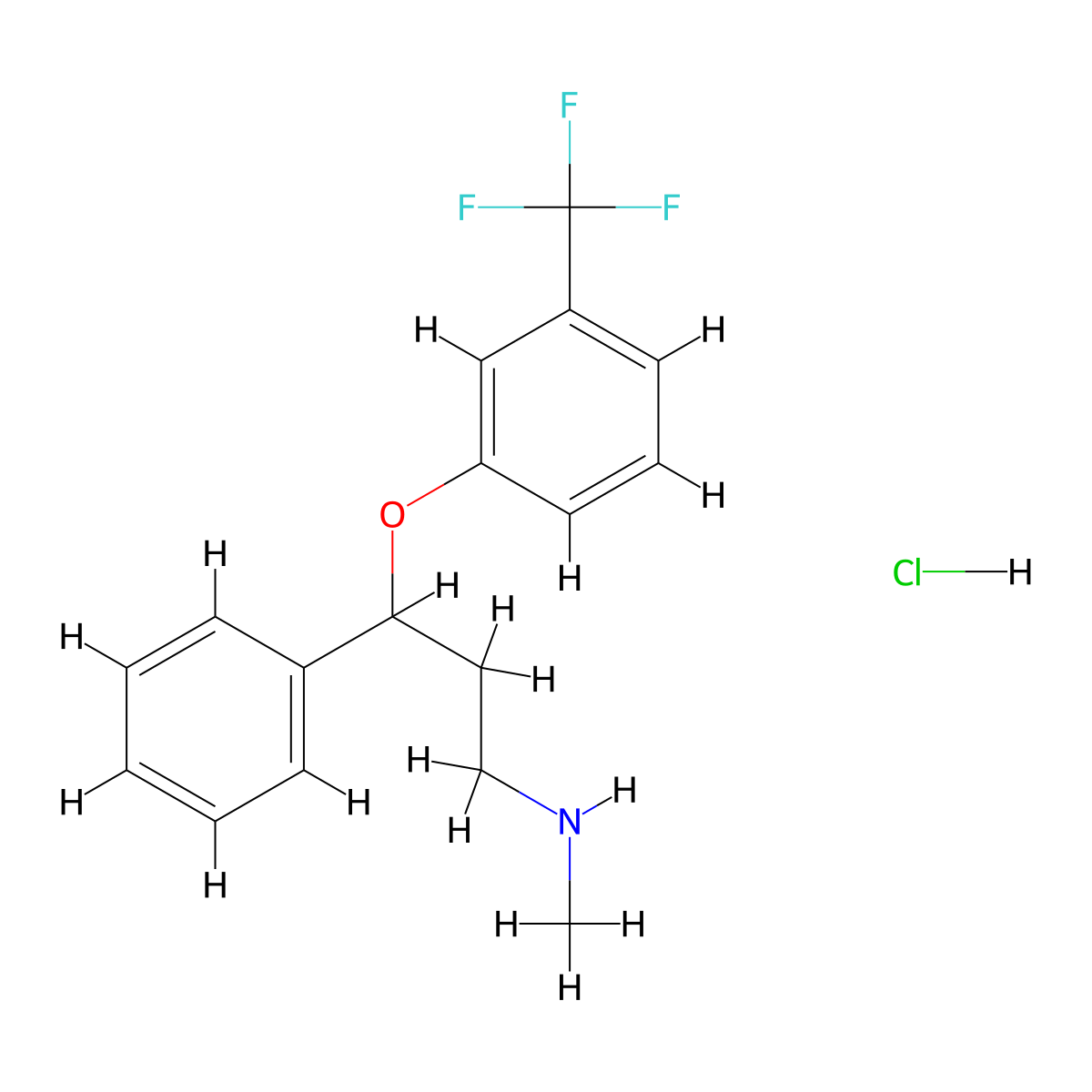 N-Methyl-3-phenyl-3-((alpha, alpha, alpha-trifluoro-m-tolyl)oxy)propylamine hydrochloride molecular structure, CAS 79088-29-2