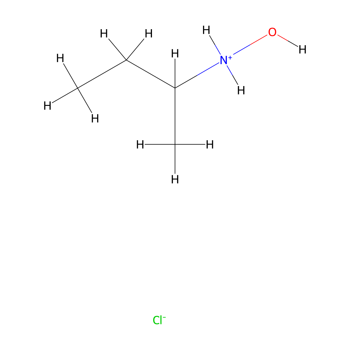 Butan-2-yl(hydroxy)azanium chloride molecular structure, CAS 79089-13-7