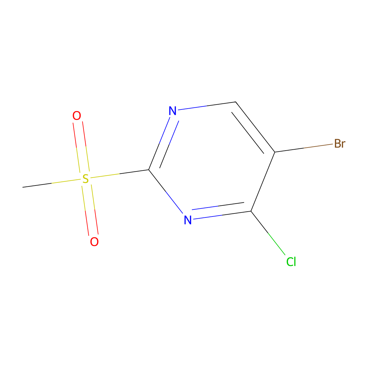 5-Bromo-4-chloro-2-(methylsulfonyl)pyrimidine molecular structure, CAS 79091-24-0