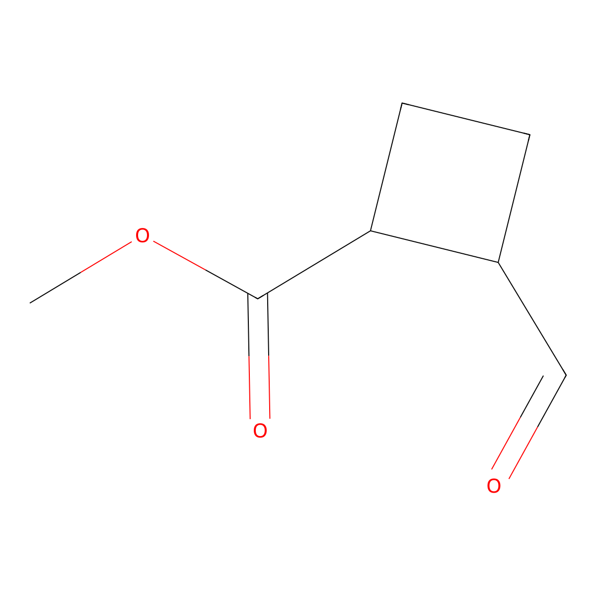 rac-methyl(1R,2R)-2-formylcyclobutane-1-carboxylate molecular structure, CAS 79091-88-6