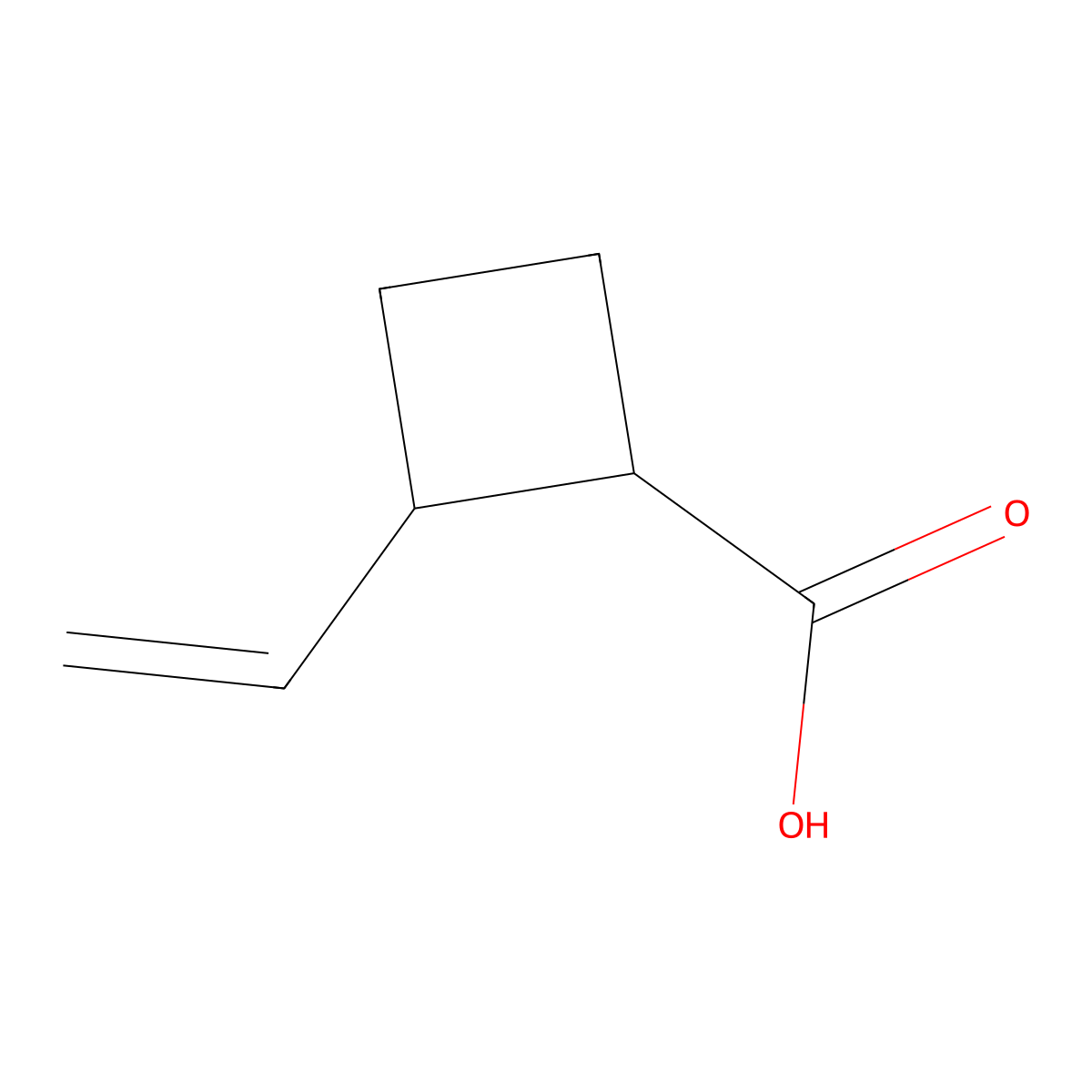 rac-(1R,2S)-2-ethenylcyclobutane-1-carboxylic acid molecular structure, CAS 79091-89-7