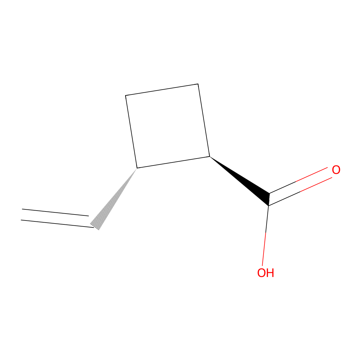 rac-(1R,2S)-2-ethenylcyclobutane-1-carboxylic acid molecular structure, CAS 79091-89-7