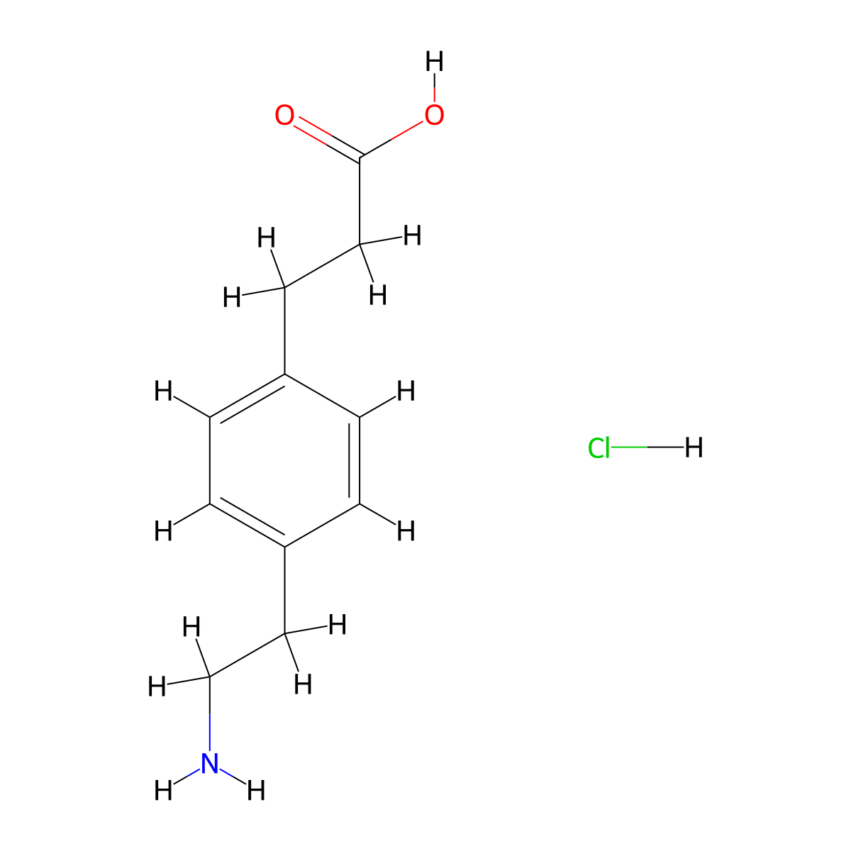 3-(4-(2-Aminoethyl)phenyl)propanoic acid hydrochloride molecular structure, CAS 79093-91-7