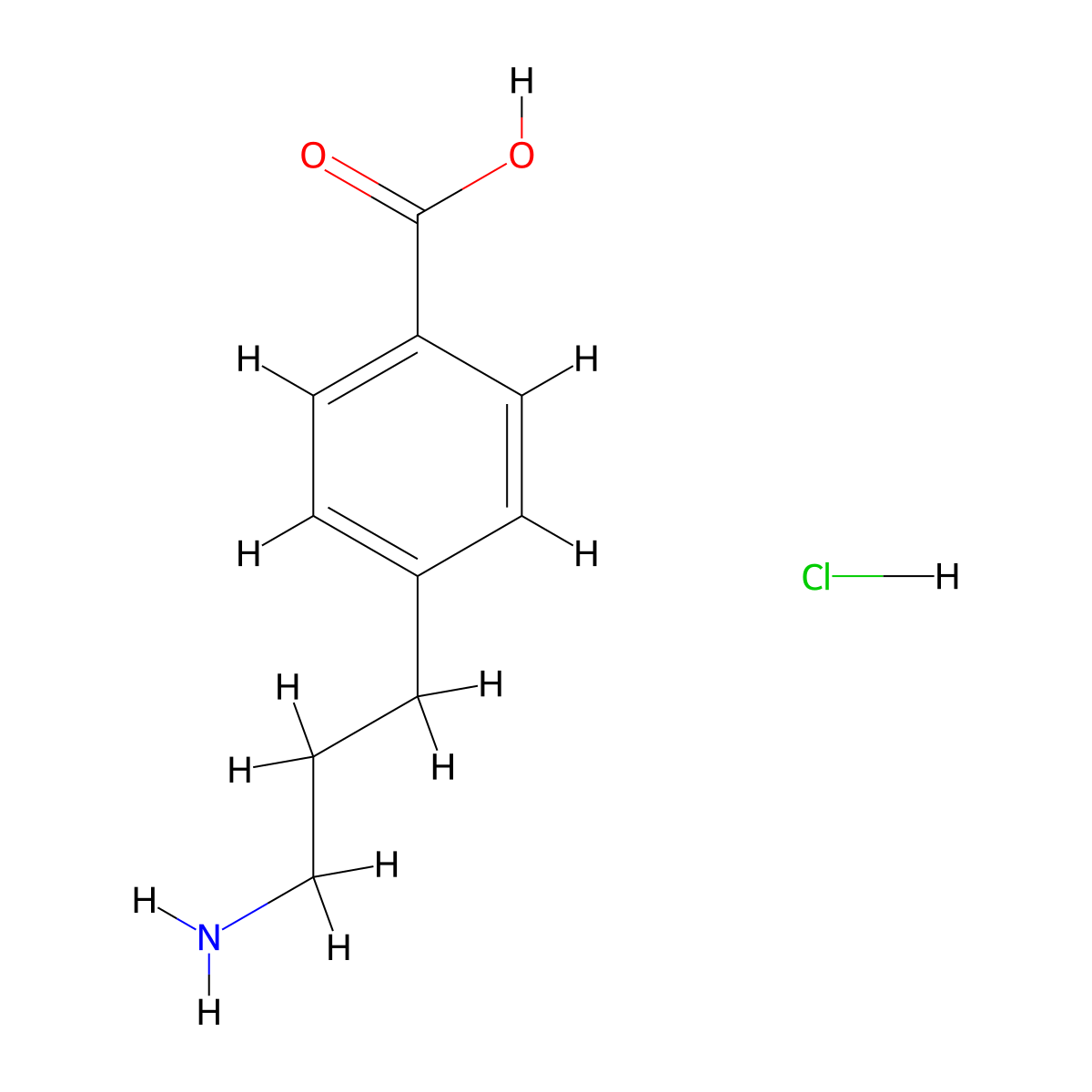 4-(3-Aminopropyl)benzoicacidhydrochloride molecular structure, CAS 79093-92-8