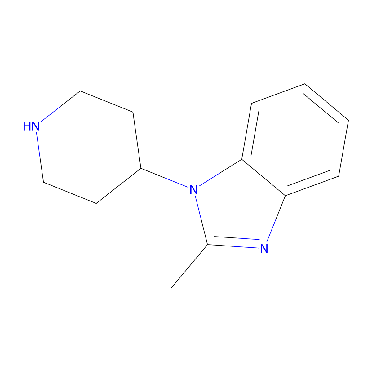 2-Methyl-1-(4-piperidinyl)-1H-benzimidazole molecular structure, CAS 79098-81-0