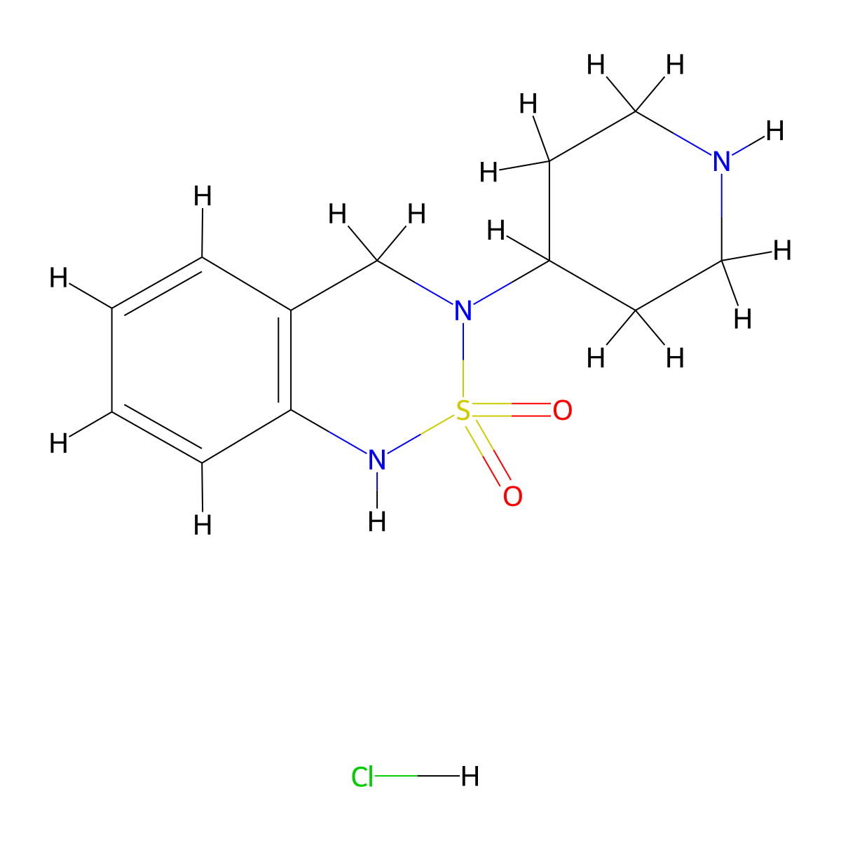 3-(Piperidin-4-yl)-3,4-dihydro-1H-2lambda(6),1,3-benzothiadiazine-2,2-dione hydrochloride molecular structure, CAS 79098-84-3