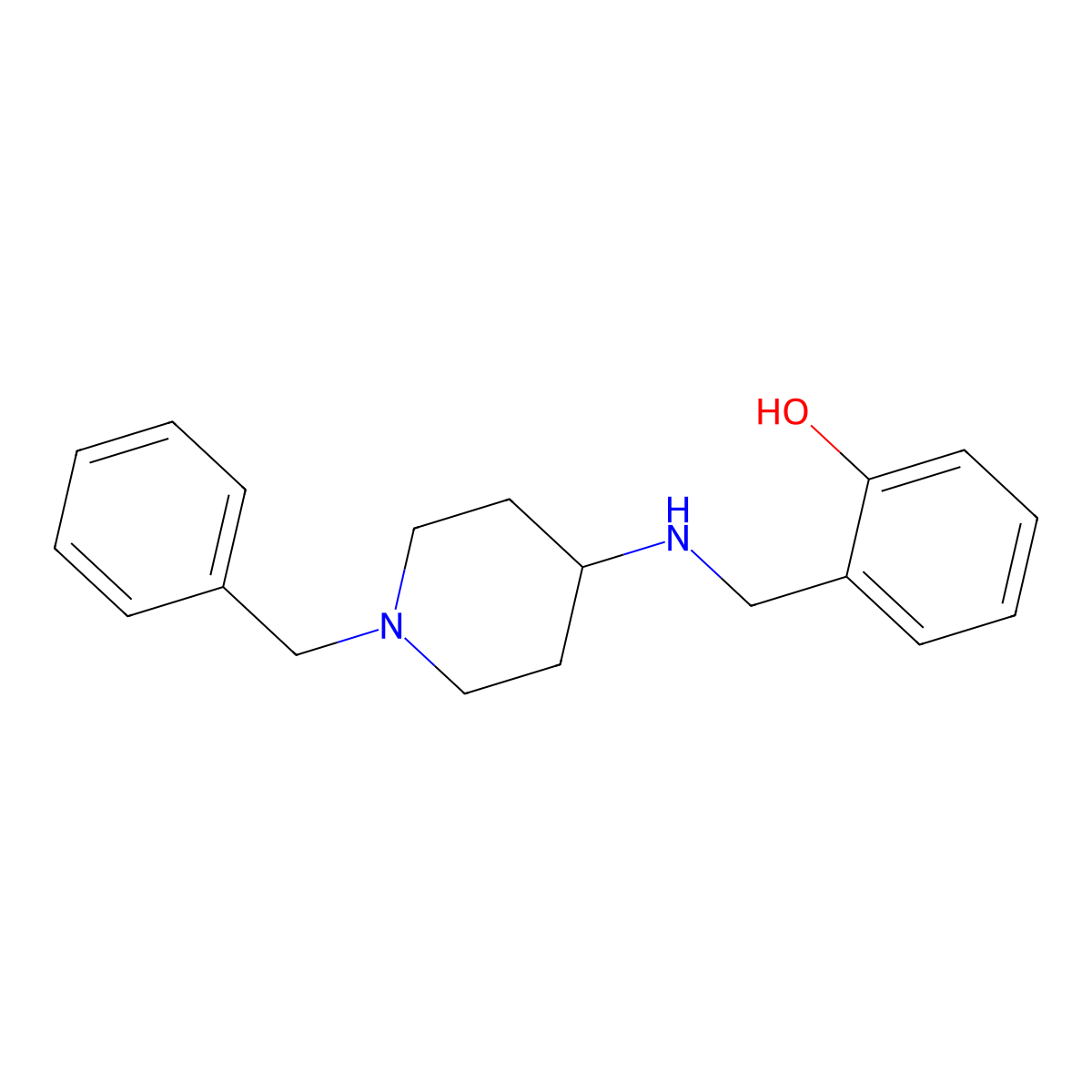 2-(((1-Benzylpiperidin-4-yl)amino)methyl)phenol molecular structure, CAS 79098-92-3