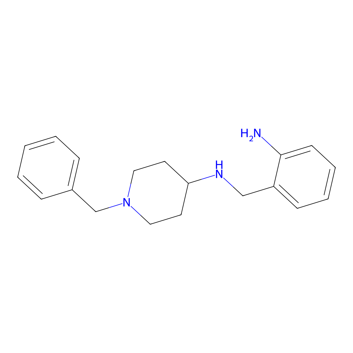 N-((2-aminophenyl)methyl)-1-benzylpiperidin-4-amine molecular structure, CAS 79099-03-9