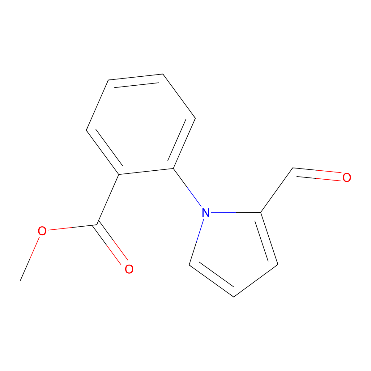 methyl 2-(2-formyl-1H-pyrrol-1-yl)benzoate molecular structure, CAS 79100-16-6