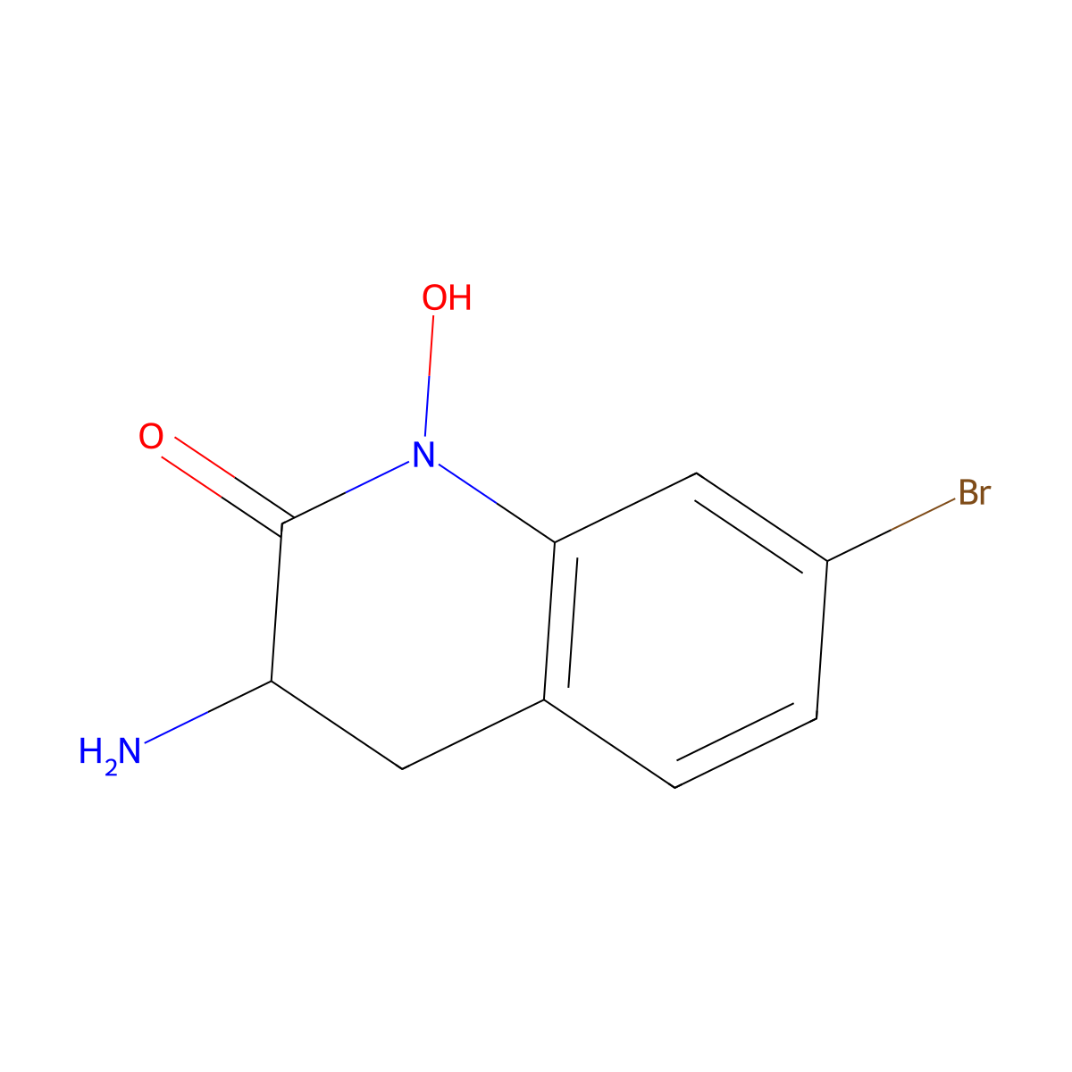 3-Amino-7-bromo-1-hydroxy-3,4-dihydroquinolin-2(1H)-one molecular structure, CAS 791016-00-7